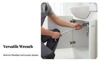 T-Handle Basin Wrench 180° Rotating Head Adjustable Sink Wrench Adjustable Tap Nut Spanner Non-Slip Serrated Jaw for Plumbers