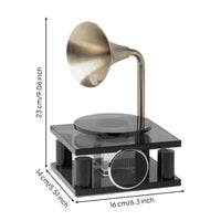 Square Foundation Decoration Tabletop Gramophones Metal Speaker
