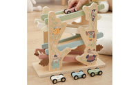Young Child Race Track Toy Educational Multi Level Car Slide Develops Fine Motor Skills Wooden Car Ramp Racer for Young Children, Preschoolers