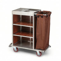 Housekeeping Workstation Trolley with Bag Heavy-Duty Housekeeping Cart
