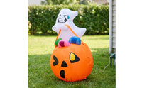 Inflatable Specters in Pumpkin Lighted Specters in Pumpkin Inflatable Bright Outdoor Decoration for Yard