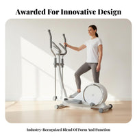 Quiet Operation Elliptical Exercise Machine Full-Body Workout Cross Exercise Machine Machine Non-Slip Pedals Compact Elliptical Adjustable Resistance for Beginners, Women, Apartment Living