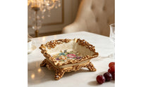 Antique-Inspired Decorative Ornate Tabletop Vintage-Style Vessel Floral for Smokers, Collectors, Coffee Table, Living Room, Office
