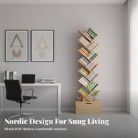 Narrow silhouette Tree-Shaped bookshelf Space-Saving bookshelf space-efficient Size Storage Rack Sturdy Construction for Apartment Dwellers, Students, Office Workers, Small Spaces, Dorm Room, Bedroom