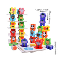 jungles Balance Stack Educational Animal Stacking Blocks Screen Wood Equilibrium Pieces Game for Kids