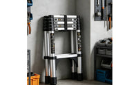 Foldable Self-Supporting Ladder Telescoping Ladder Aluminum Telescopic Ladder Portable Space-Saving for Homeowners, DIYers, Garage