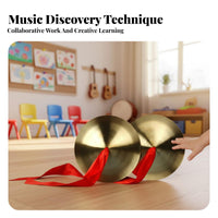 2 Pieces child-safe Small clash Cymbals vivid Sound Paired clash Discs Easy to Learn Percussion Instrument Portable for Preschoolers, Music Beginners, Kindergarten, Classroom, School Performance, Dance Studio