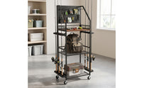 Fishing Rod Rack with Freestanding Pegboard Fishing Rod Storage Cart Portable for Anglers, Garage