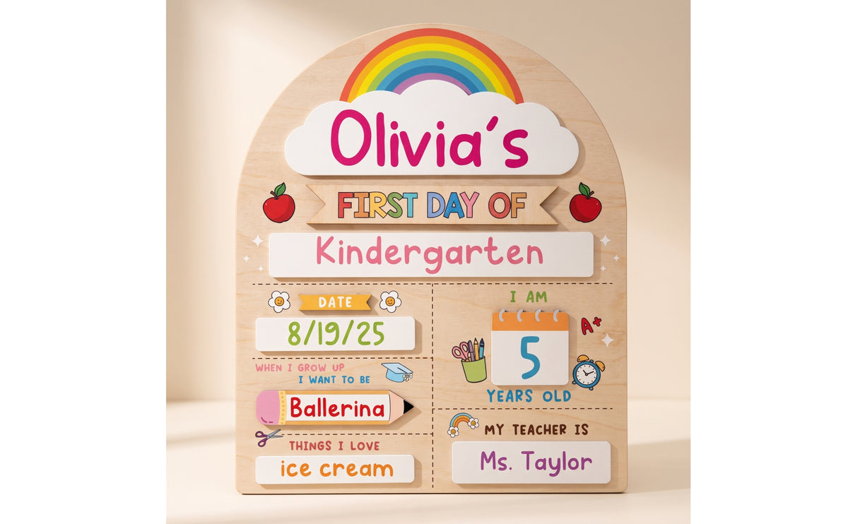 Day of School Sign Reusable Day of School Board  Photo Prop for Parents