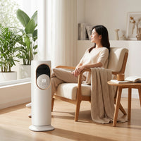 Floor-Standing Vertical Heater Fan Slim Vertical Fan with Heater Space-Saving Appliance Two-in-onePurpose for Bedroom