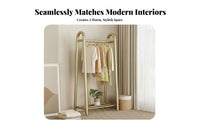 Multi-Functional unrestrictedstanding Coat Hanger with footwear storage shelf Space-Saving Clothing Rack Multifunctional Garment Stand Minimalist Design for Apartment Dwellers, Homeowners, Students, Bedroom, Small Spaces, Entryway, Dressing Area