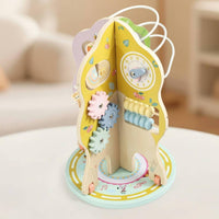 Rotating Activity Tree Educational Busy Toy Rounded Edges Wooden Busy Board for Kids, Classroom