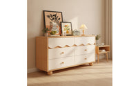 Wooden Cabinet with Six Drawers Sturdy Six-Drawer Dresser Large-Capacity Clothing Storage Cabinet for Living Room, Entryway