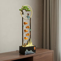 LED Water Waterfall Feng Shui Decor Cascading Waterfall Quiet Tranquil Water Feature for Living Room, Hotel Lobby, Entryway