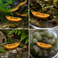 Miniature Floating Boat Model Ornaments for Micro Landscape Fish Tank Decor