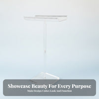 Freestanding Square Base Acrylic Hairpiece Stand Beauty Display