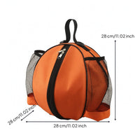 Zippered Single-Shoulder Basketball Bag Round Basketball Bag Soft Structured Mesh Ball Carrier Top Loop