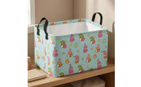 Uncovered Top Cotton Linen Storage Basket Reinforced side_s Cotton-Linen Basket Carry Handles Lightweight for Nursery, Bedroom, Laundry Area, Car Trunk