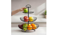Nordic Design 3 Tier Fruit Basket Large Capacity Tiered Serving Stand Sturdy and Stable Countertop Fruit Bowl Stand Food-Grade Material for Kitchen Counter, Parties