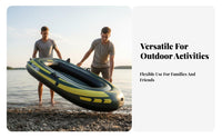 Foldable Inflatable Boat Thickened Material Inflatable Dinghy Boat Puncture Resistant Blow-up Dinghy Multiple Air Chambers for Outdoor Enthusiasts, Families, Boating, River, Lake, Beach