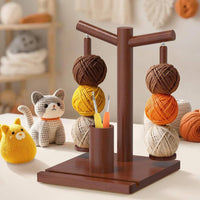 Wooden Yarn Stand Tangle-Unobstructed Yarn Spool Rack Easy to Use for Crocheters