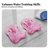 2 Pieces Builds Upper Body Strength Webbed Swim Paddles Hydrodynamic Design Swimming Hand Paddles Ergonomic Shape for Swimmers, Men, Surfing