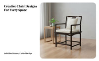 New Chinese design Unfinished Z-Shaped Armchair Modern Design Upholstered Dining Armchair sturdy Wood Legs Indoor Furniture DIY Finish for Interior Designers, Homeowners, Business Owners, Office, Living Room, Reception Area, Kitchen