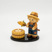 Tealight Holder Glossy Candle Holder with Figurine Small for Mantel, Shelves