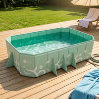 Foldable Pool Rectangular Non-Inflatable Pool for Family, Young Children, Backyard, Garden, Patio
