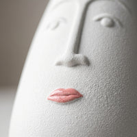 Ceramic Face Vase Textured Sculptural Face Vase Minimalist Decor for Living Room, Entryway Console