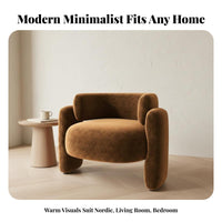 Nordic Design Single Sofa Chair Comfortable Lazy Sofa Chair Soft Upholstery Modern Rounded Armchair Long-Lasting Wood Frame for Interior Decorators, Apartment Dwellers, Living Room, Bedroom, Reception Area, Beauty Salon