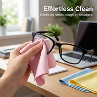 Microfiber Cleaning Cloth for Eyeglasses Sunglasses, Lens Wipes for Glasses Wearers, Reusable Soft Spectacle 5.7 x 6.9 Inches Mixed Color