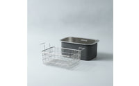 2 Pieces Kitchen Basin with Drain Basket Rectangular Stainless Steel Drain Basket Versatile for Camping