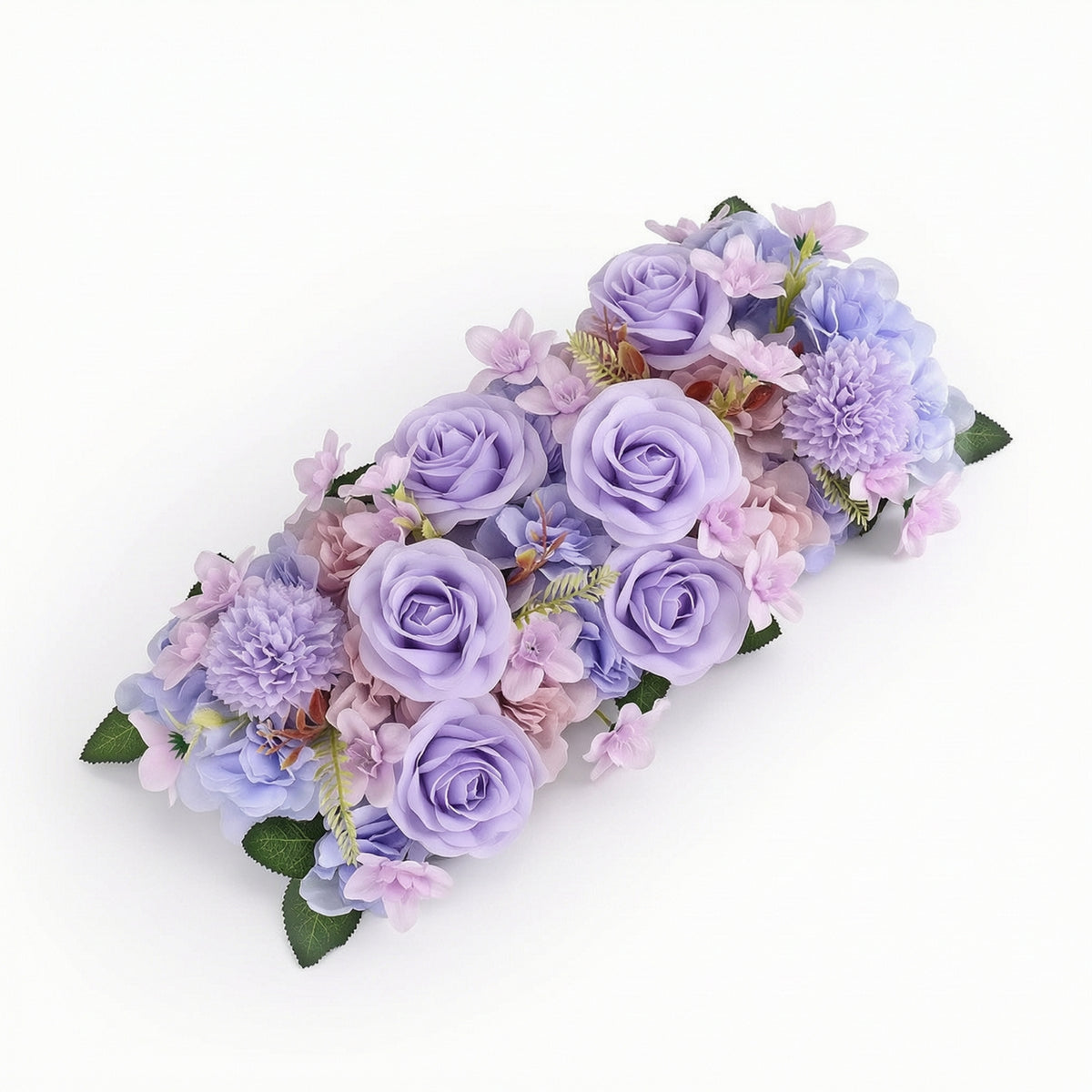 Artificial Flower Garland Silk Rose Flower Garland Floral Runner with Plastic Backing Faux Decorations Luxuriant