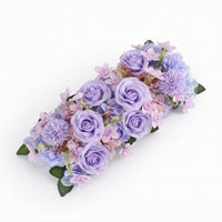 Artificial Flower Garland Silk Rose Flower Garland Floral Runner with Plastic Backing Faux Decorations Luxuriant