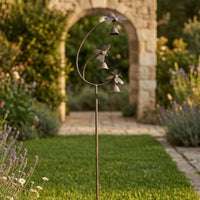 Garden Stake with Bells  Outdoor Garden Stake with Bells Pleasant Metal Yard Decor for Flower Beds