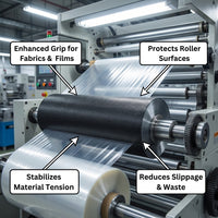 Rubber Roller Sleeve for Conveyor Belt, Self Anti-Slip Wear Resistant Cover, Textured Surface for Production Lines and Warehouses