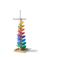 Wooden Music Tree with Beads Sensory Marble Run Colorful for Classroom, Toddlers
