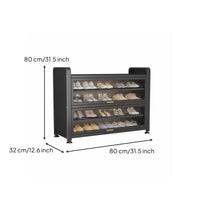 Steel Footwear Storage Unit with Doors Large Capacity Multi-Layer Shoe Rack Sturdy Construction Entryway Storage Cabinet for Families, Hallway