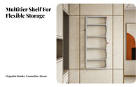 Space-Saving Tiered Shelving Unit Slim Design Wavy Multi-Layer Organizer Easy to Install Wall Shelf Designer Design for Apartment Dwellers, DIY Enthusiasts, Behind Doors, Entryway, Bedroom, Living Room