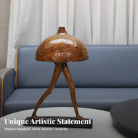 Abstract Toadstool Person Statue Artistic Walking Toadstool Figurine for Bedroom