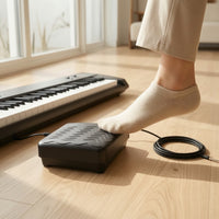 Compact Keyboard Sustain Pedal Non-Slip Universal Sustain Pedal Slimline Foot Switch Wired for Keyboardists, Pianists, Home Practice, Music Studio