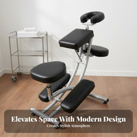 Foldable Permanent Makeup Chair Multi-Angle Adjustment Ergonomic Permanent Makeup Chair Dense Foam Adjustable Wellness Seat for Estheticians