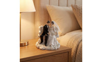 Wedding Couple Figurine with Umbrella Resin Sculpture Sturdy Keepsake for Anniversary