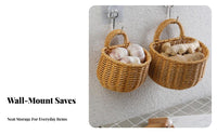 Space-Saving Ginger Garlic Storage Basket Multi-Purpose Wall Hanging Storage Basket Versatile Hollow-out Design for Bathroom, Pantry