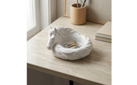 Detailed Mane Horse Catchall Bowl Sculpted Horse Head Tray Uncovered Basin Jewelry Dish Decorative