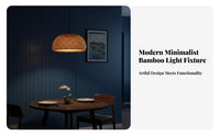 Handmade Bamboo Hanging Light Vintage Inspired Bamboo Hanging Light Easy Installation Woven Rattan Lamp Adjustable Height for Restaurant Owners, Interior Designers, DIY Enthusiasts, Teahouse, Dining Room, Bedroom, Kitchen Island