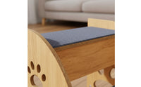 Wooden Pet Stairs Hardwood Wood Dog Steps for Bed Cat Sofa Stairs Easy to Clean Non-Slip Dog Steps Paw Print Cutouts