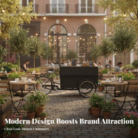 Street Vending Cart Large Countertop Beverage Bike Cart Sturdy Metal Frame Portable Flower Display Stand for Entrepreneurs, Scenic Areas, Outdoors
