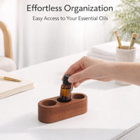 Wooden Essential Oil Holder, Desk Organizer Stand, Multi-Hole Display Rack, Solid Wood Storage Box, Home Spa Organizer